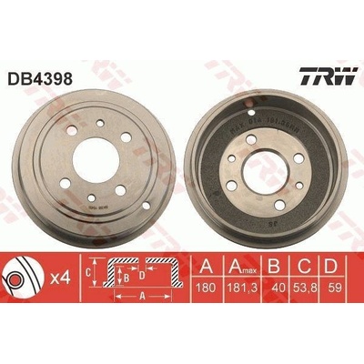 Brzdový buben TRW DB4398