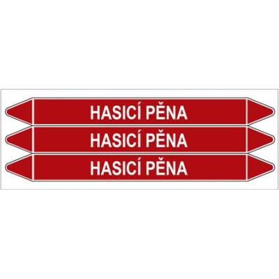 Značení potrubí, hasicí pěna,3 ks, 355 × 37 mm PZ 008548