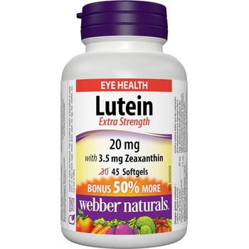 Webber Naturals Lutein, 20 mg + Zeaxanthin, 3.5 mg, 45 софтгел капсули, Webber Naturals