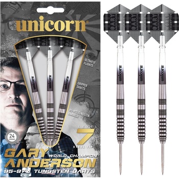 Image 1 of Unicorn UD Level 7 Gary Anderson Steel Tip Darts Set Adults -