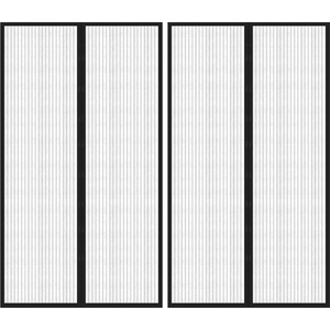 vidaXL Магнитни завеси против насекоми за врата 2 бр черни 200x80 см (314685)