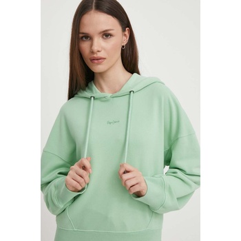 Pepe Jeans Суичър Pepe Jeans Lynette HOODIE в зелено с качулка с изчистен дизайн (PL581439)