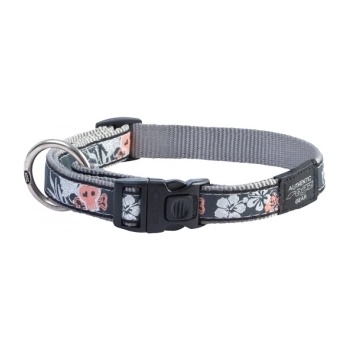Rogz Fancy Dress Collar XLarge - Нашийник за кучета, на цветя 25мм/-43-70 см. черен