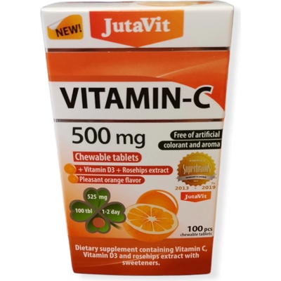 Jutavit Vitamín C 500 mg s príchuťou pomaranča 100 ks