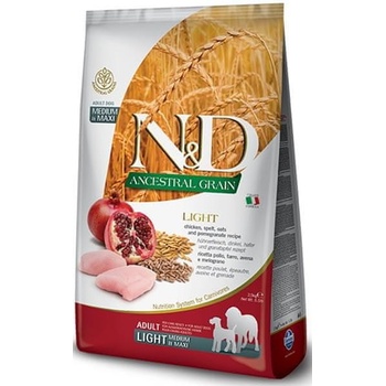 N&D Ancestral Grain Low Grain Light Medium & Maxi chicken and pomegranate 2,5 kg