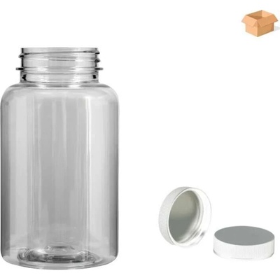 Pilulka Plastová lahvička čirá s bílým uzávěrem s ALU vložkou 250 ml 165 ks