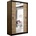 EMS Гардероб MIRO 150x215 см с огледало, дъб крафт/черен (MT0019)