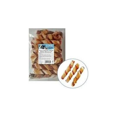JUKO Tyč buvolí kroucená 2 barevná obalená kuřecím masem Snacks 12,5 cm 20 ks