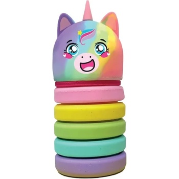 Mitama Гумен несесер mitama extendable, разтягащ се, шарен еднорог с дъга