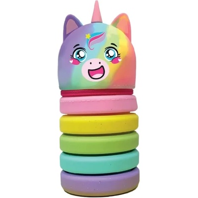 Mitama Гумен несесер mitama extendable, разтягащ се, шарен еднорог с дъга