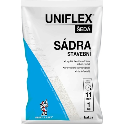 Uniflex sádra šedá, stavebná, 1 kg