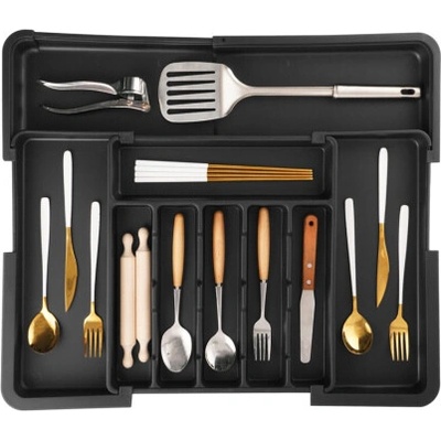 MG FlexiSpace nastaviteľný príborník do zásuvky 33–56 cm, čierny