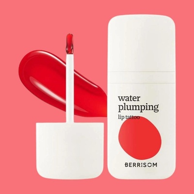 Berrisom Water Plumping Lip Tattoo 01 Red Core Dlouhotrvající hydratační slupovací tint na rty 6 g