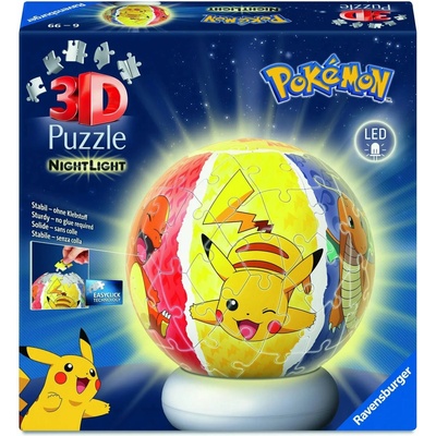 RAVENSBURGER 3D Puzzleball Pokémon (Nočná edícia) 72 ks