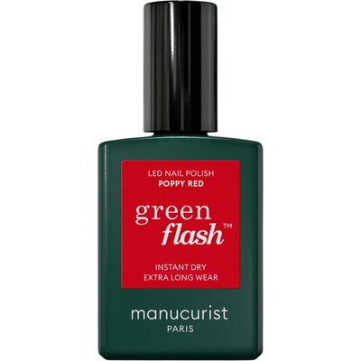 Manucurist Gélový lak na nechty Green Flash ™ LED Nail Polish 15 ml Poppy Red
