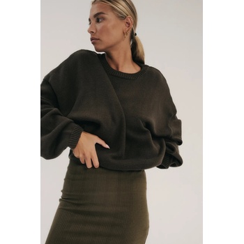 MUUV Рокля MUUV. FENDU в зелено къса с кройка по тялото (suk.kr.FENDU)