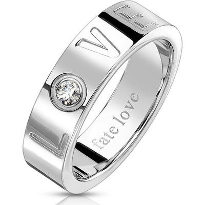 S4U Ocelový prsten LOVE se zirkonem OPR1729 64 5