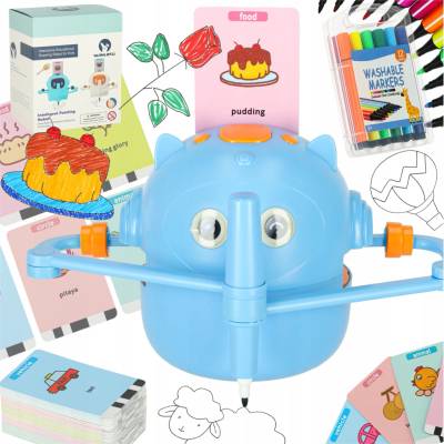 Ikonka Edukačný robot na programovanie, kresliaci, modrý