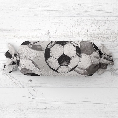 Biante vankúš valec bonbon Sandra SA-776 Čierno-sivé futbalové lopty 15x40