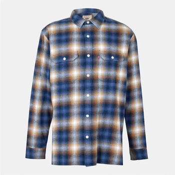 Levi's Риза с дълъг ръкав Levis Men's Jackson Worker Long Sleeve Denim Shirt - Blue/Brwn Check