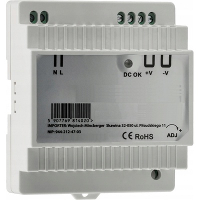 BERGE LED zdroj na DIN lištu 24V - 45W - 1,88A PS-DIN-24V-45W