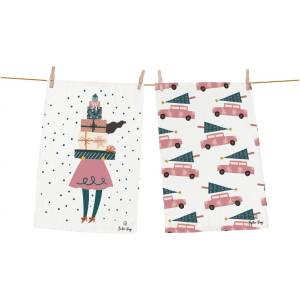Butter Kings Памучни кърпи с коледен мотив в комплект от 2 броя 50x70 cm - Butter Kings (CHDD12_dish towels)