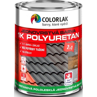 Colorlak 1K POLYURETAN U2210 polyuretanová jednovrstvá jednosložková pololesklá barva 2,5L Ral 7040