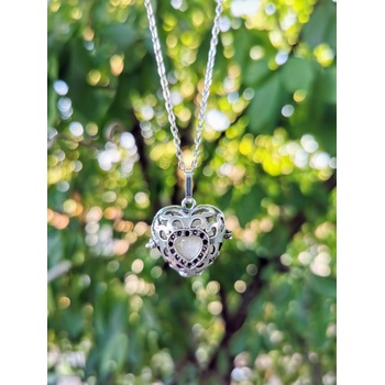 Meganflo Винтидж медальон сърце с перла