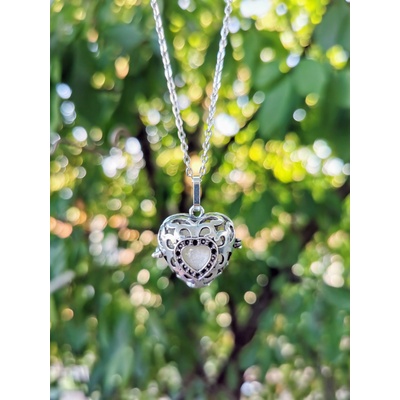 Meganflo Винтидж медальон сърце с перла