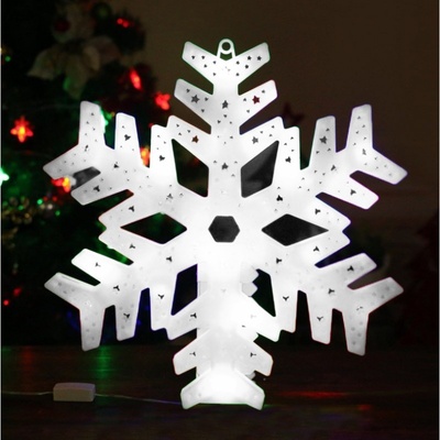 eCa Vianočná závesná LED Snehová vločka 40 x 40 cm IP20 studená biela