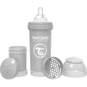 Twistshake Бебешко шише против колики Twistshake Anti-Colic Pastel - Сиво, 260 ml (78260) - ozone