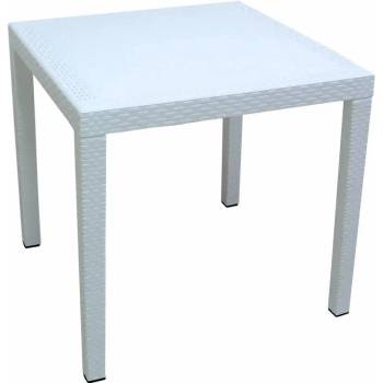 MEGA PLAST MP696 RATAN LUX stôl, polyratan, 71x75,5 biela
