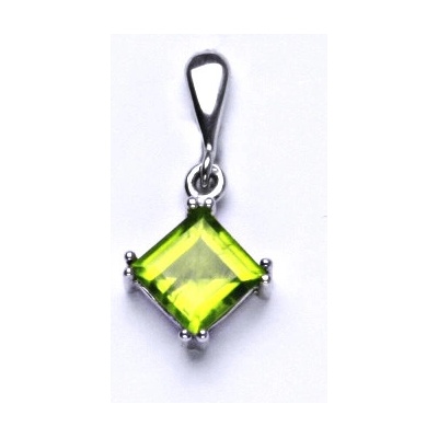 Čištín Stříbrný přívěsek přírodní olivín P 1258/22