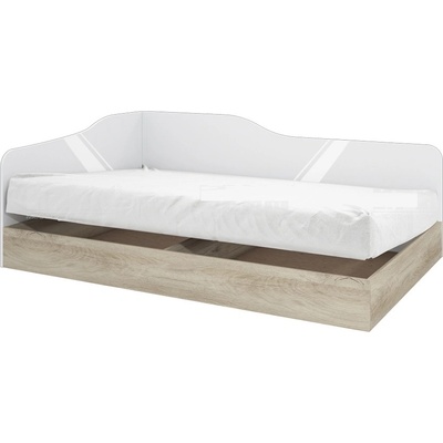 Bogdan Furniture I Легло Mod 2009 за матрак 120/190, Сонама Арвен/Бял гланц