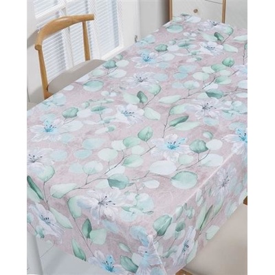 Obrus PVC 3581441, metráž, 20 m x 140 cm, ľalie s listami na sivom podklade, IMPOL TRADE