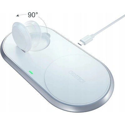 AppleMix 2v1 bezdrátová nabíječka / podložka Qi CHOETECH pro Apple iPhone / Apple Watch - MFi certifikovaná - bílá – Hledejceny.cz