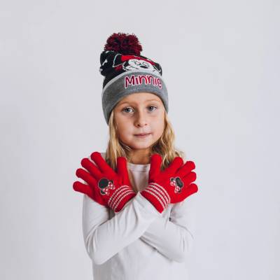 Disney Detský set čiapka + šál + rukavice Minnie Mouse