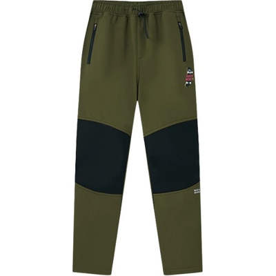 Chlapecké SOFTSHELLOVÉ KALHOTY ZATEPLENÉ khaki