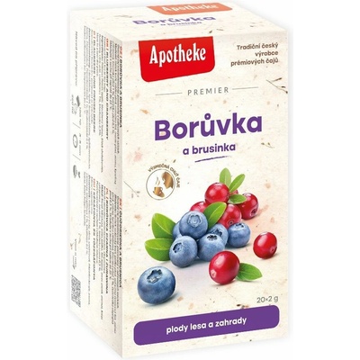 Apotheke Premier Borůvka a brusinka čaj 20 x 2 g