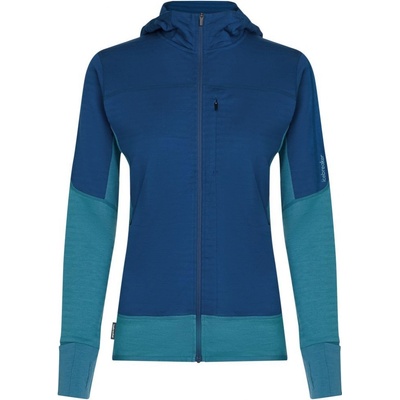 Icebreaker Wmns 300 RealFleece Descender LS Zip Hood Topaz/Atlantis/Cb