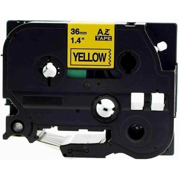Pro Brother Brother TZe-V661, 36mm x 5, 5m, черен печат / жълт фон, винил, съвместима лента (TZe-V661)