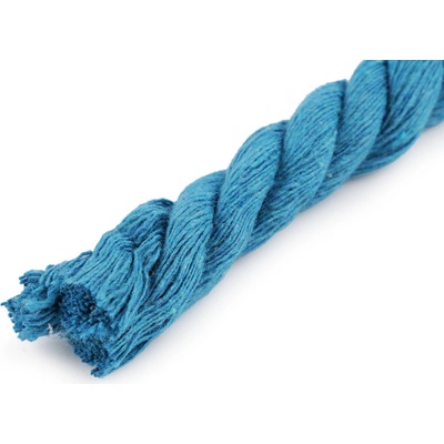 Bavlněná šňůra kroucená Ø12 mm macrame Varianta: 15 modrá tyrkys, Balení: 10 m