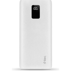 Ttec Външна батерия ttec, PowerSlim Trio, LCD, 20.000mAh, PD 22, 5W, Trio Cable, Бяла