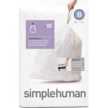 simplehuman Торбички за боклук Simplehuman размер В 6 л 30 бр (CW0161)