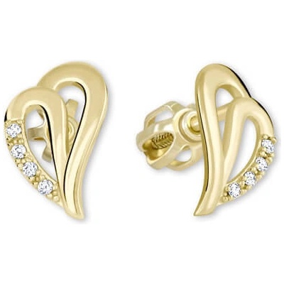 Soliter Zlaté náušnice srdce s krystaly 239 001 00738