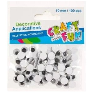 Craft with fun Decorative Eyes Ornament 10mm 100pcs