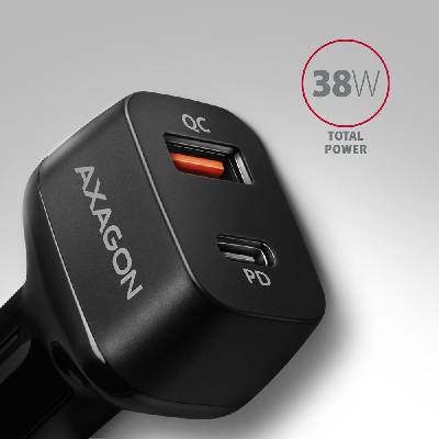 Axagon Nabíjačka do auta PD & Quick 38W 2x (usb-a + usb-c), PD3.0/QC3.0 (PWC-PQ38)