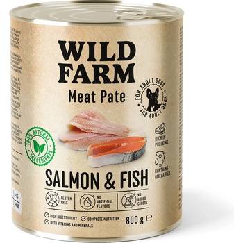 WILD FARM Пастет от сьомга и риба 800 г безглутенова храна за кучета