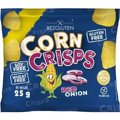 Bezgluten Corn Crisps kukuřičné lupínky s červenou cibulí bez lepku 25 g