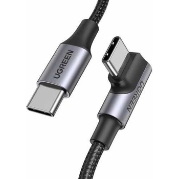 UGREEN USB-C към USB-C кабел за устройства с USB-C порт (100 см) - Ugreen Angled USB-C to USB-C Data Cable 100W (черен) (US334)